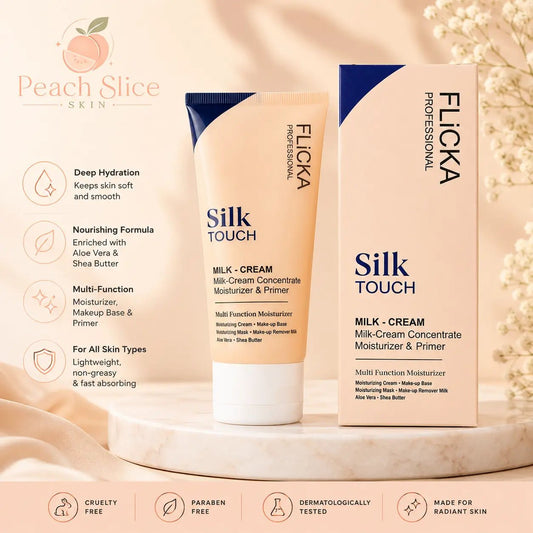 Flicka Silk Touch Milk Cream Concentrate 50g | Moisturizer & Makeup Primer | Face Moisturiser | Peach Slice Skin