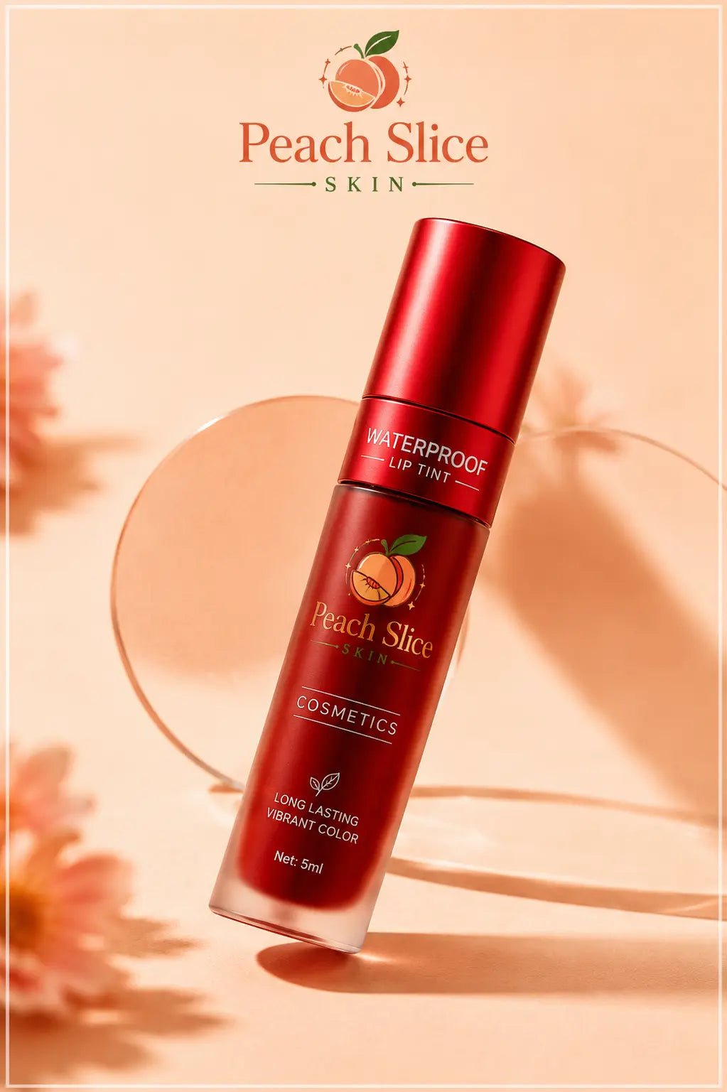 Peach Slice Skin Waterproof Lip Tint | Long Lasting, Smudge Proof & Lightweight | 5ml | Lip Tint | Peach Slice Skin