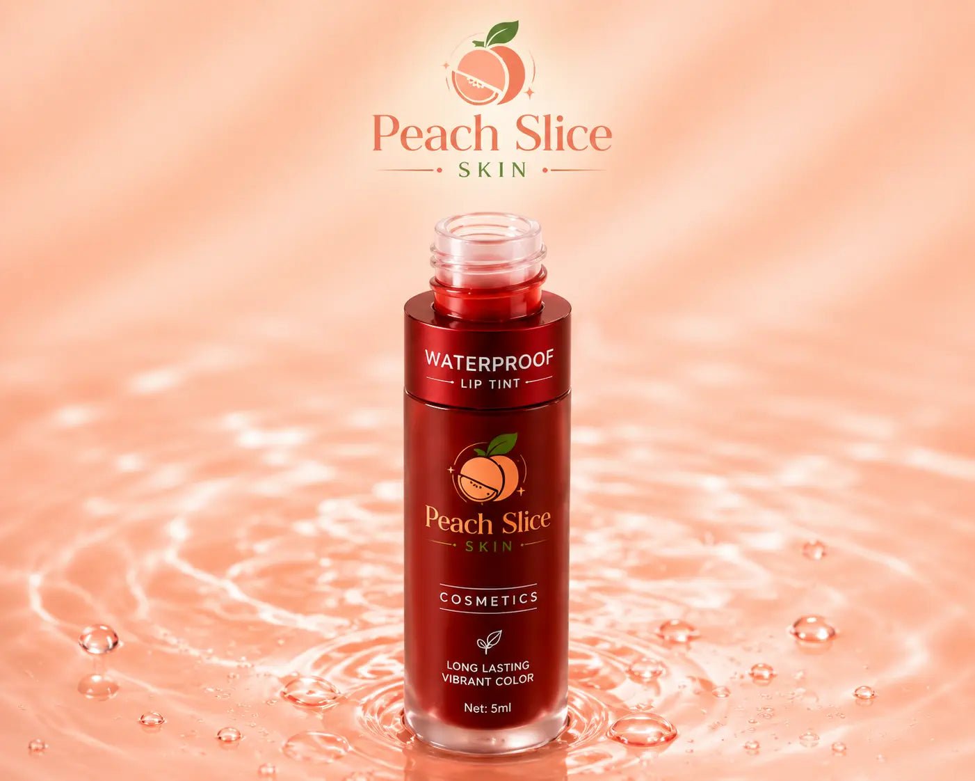 Peach Slice Skin Waterproof Lip Tint | Long Lasting, Smudge Proof & Lightweight | 5ml | Lip Tint | Peach Slice Skin